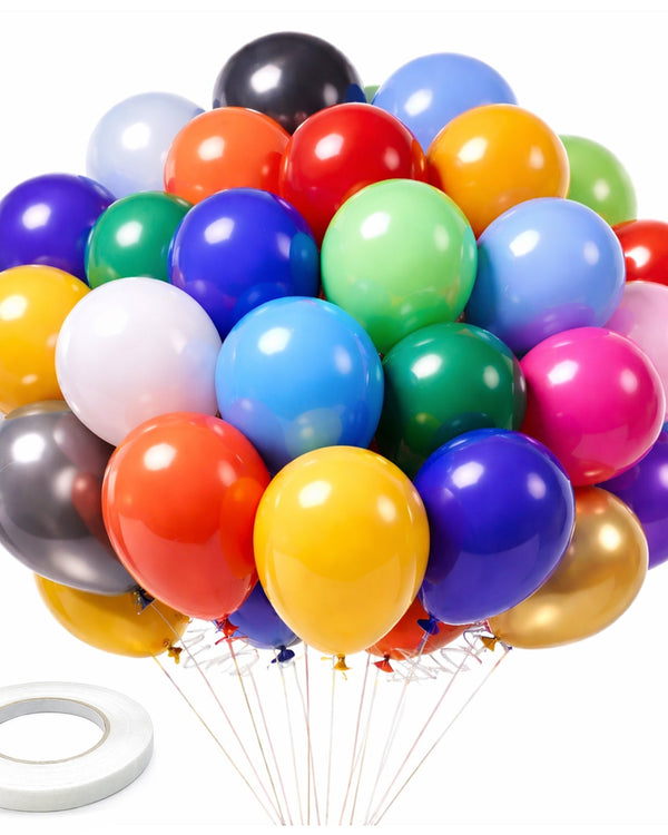Arister 12- Inch Latex Pack of 100 Balloons Assorted Colours